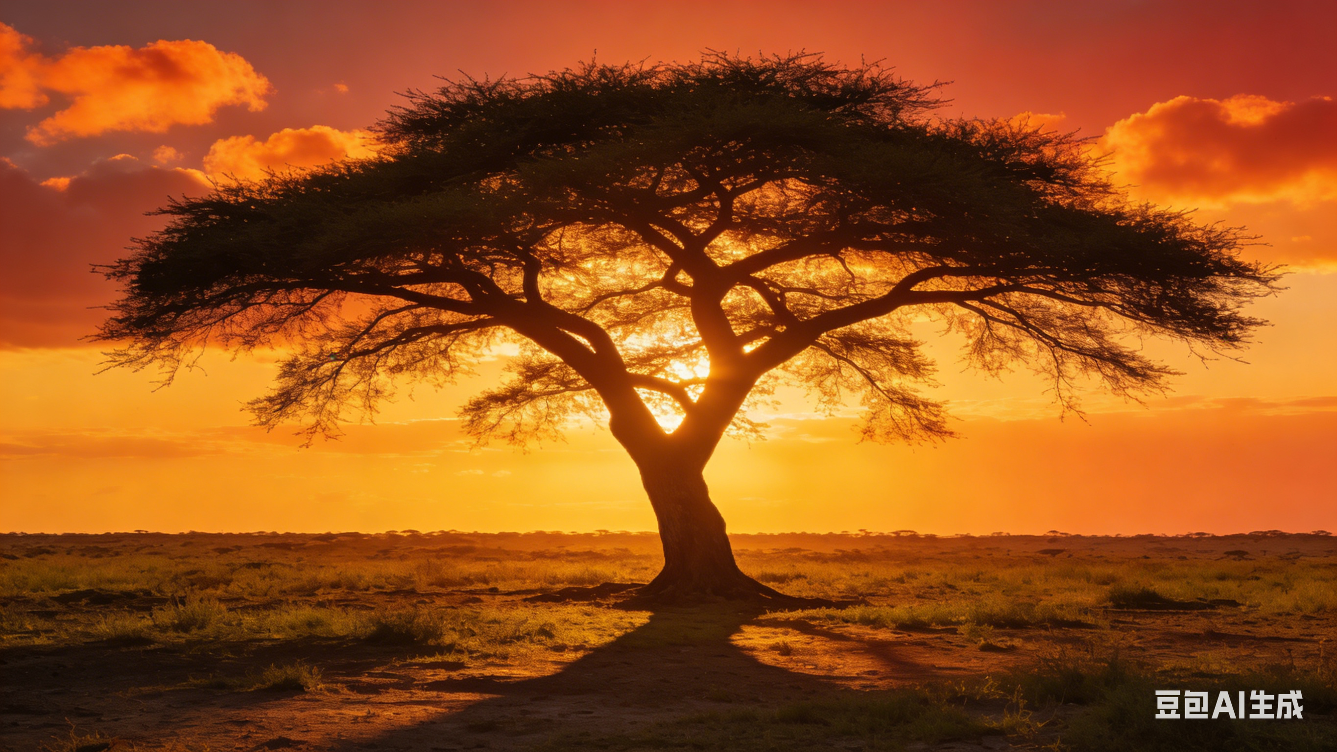 非洲金合欢树日落美景.png